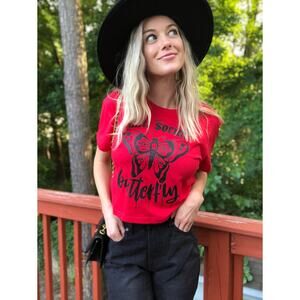 Anti Social Butterfly Cropped Graphic Tee